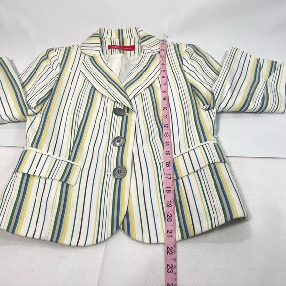 Ann Klein Vintage Striped Button Blazer Size S - Picture 5 of 10